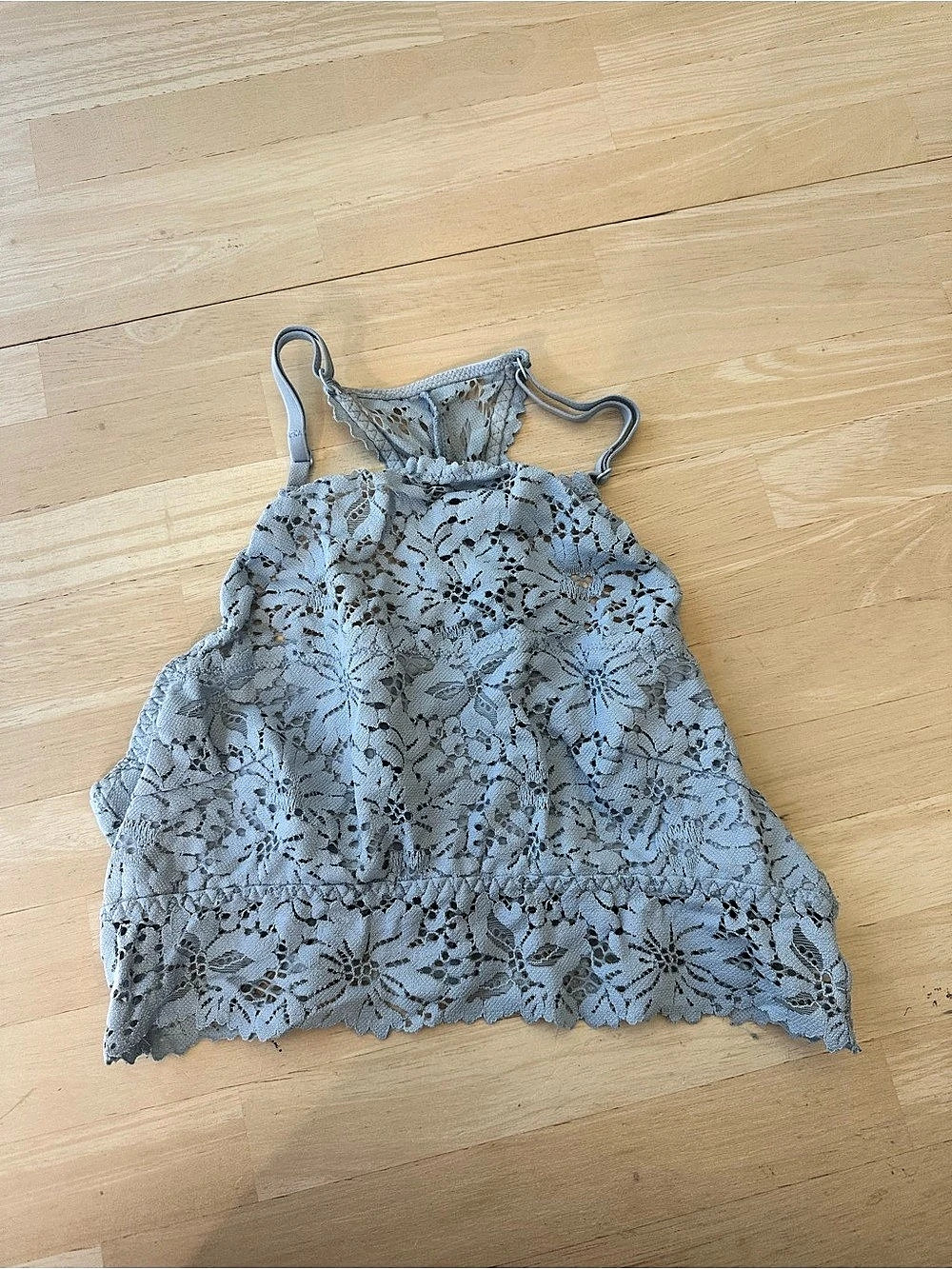 Aerie Lace Halter Bralette Blue Small